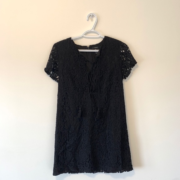 Black Dress w/ Lace-up front - Picture 1 of 3